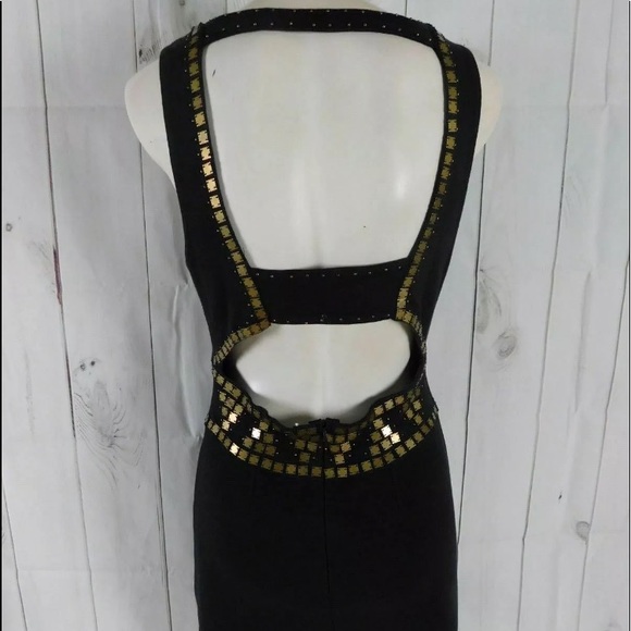 Free People Black Gold Stretch Knit Dress - Picture 6 of 11